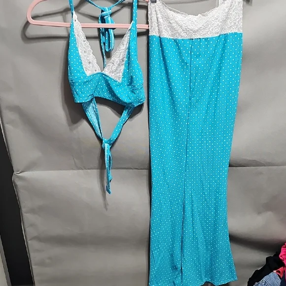 Vintage Blue with White Polka Dot Dancer Set - Picture 1 of 5